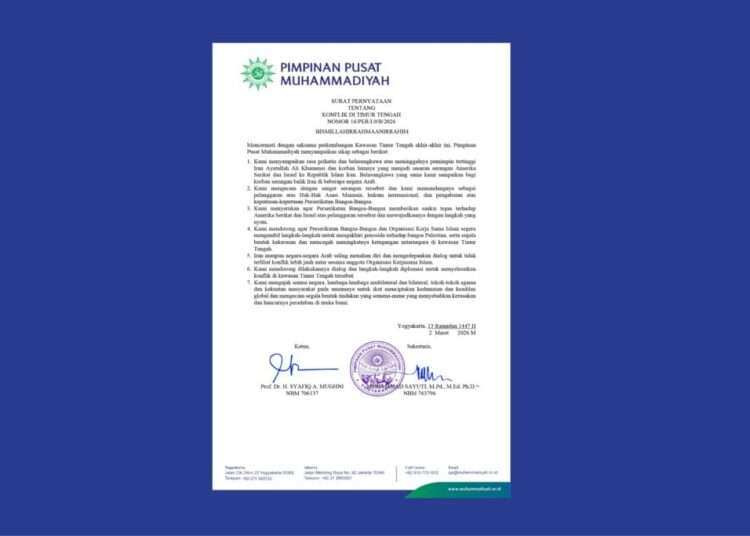 Muhammadiyah Central Board Issues Statement on Middle East Conflict